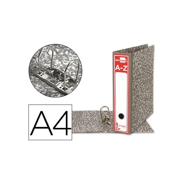 LiderPapel Pasta Arquivo Cartão DIN A4 Classic Red Gaspeada Grey - AZ03