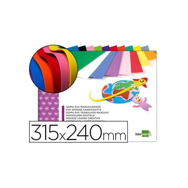 LiderPapel Bloco 10Fls Goma EVA Folio Sortido - TM06