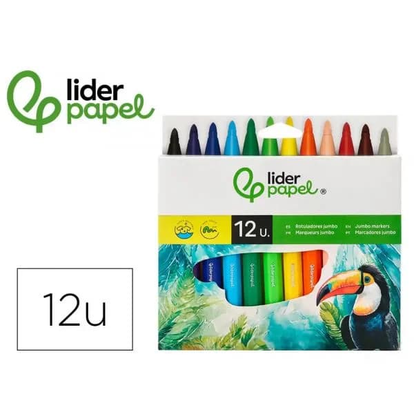 Liderpapel Marcadores de Feltro Jumbo 12 un.