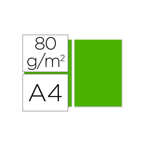 LiderPapel Resma 100Fls Papel A4 80g Verde Intenso - PC61