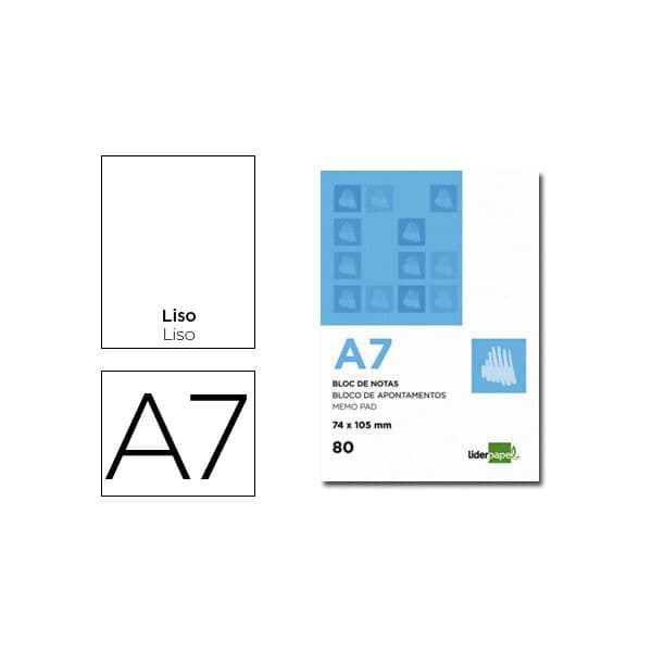 LiderPapel Bloco de Apontamentos A7 DIN Liso 80 Fls - BN10