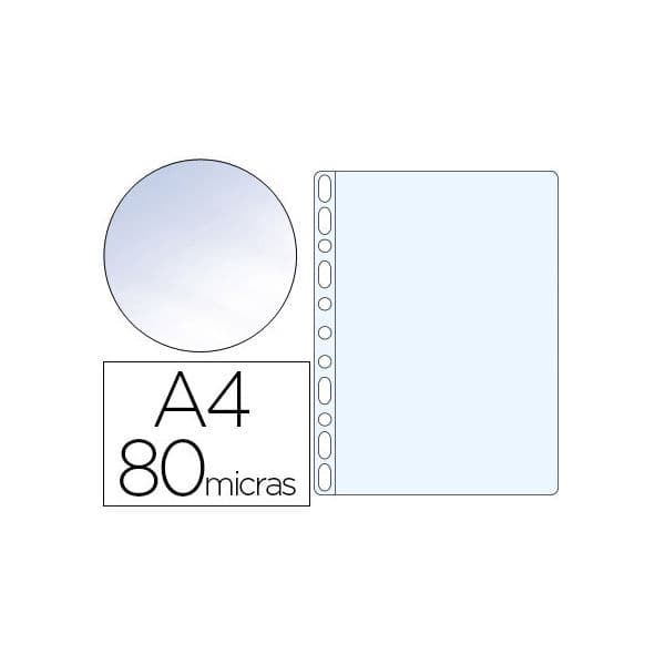 Q-connect Bolsa Catálogo Din A4 80 Microns Cristal 100 un.