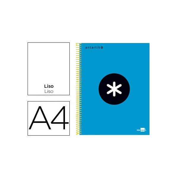 Antartik Caderno Espiral A4 Micro Capa Forrada 120F 100g Liso C/ Bandas 4 Furos Azul - OFF074622CE
