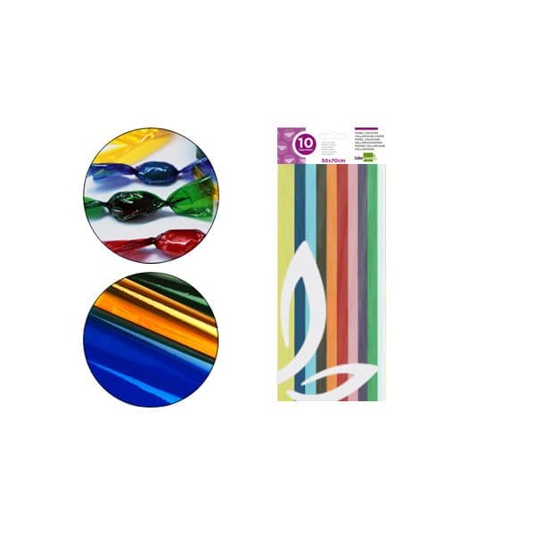Liderpapel 10 Fls Celofane 50x70cm 22g Sortido
