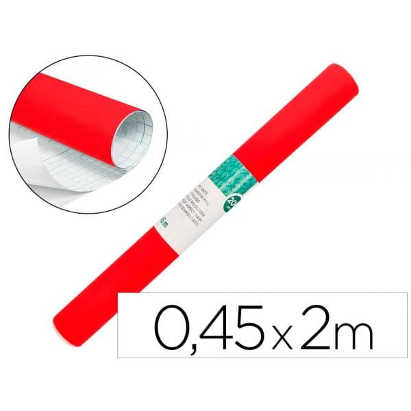 LiderPapel Rolo Adesivo Unicolor Vermelho Brilho Rolo de 0,45 X 2 Mt