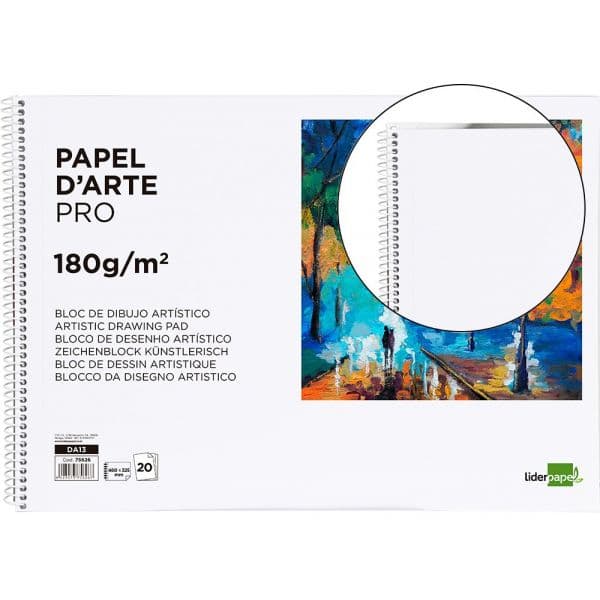 LiderPapel Bloco Desenho 180g 460x325 mm Espiral 20 Folhas