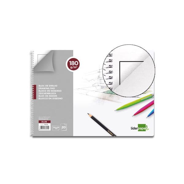 Liderpapel Bloco Desenho Lineal Espiral 230x325mm 20 Fls - DL08