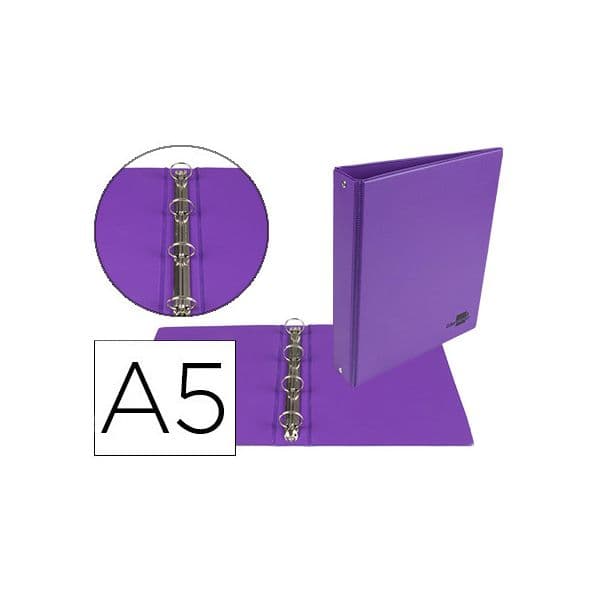 Liderpapel Pasta de 4 Aneis 25mm Redondos A5 Cartao Forrado - KA16