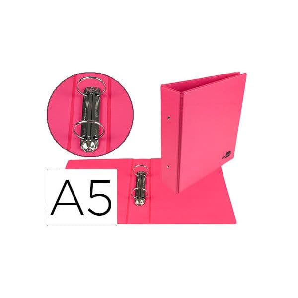 Liderpapel Pasta A5 Cartão Forrado 2 Anéis Redondos 40mm Fúcsia - KA20
