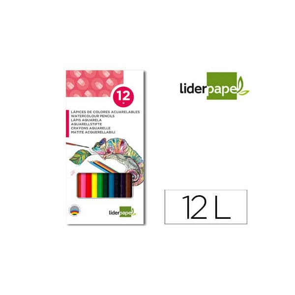 LiderPapel 12 Lápis de Cor Aquareláveis - LC09