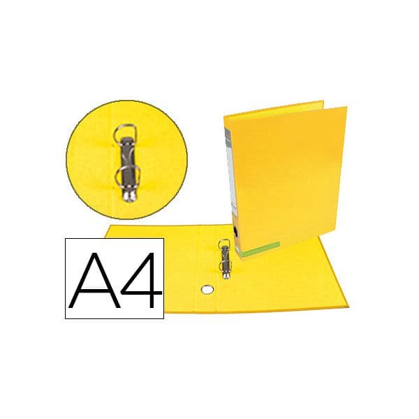 Liderpapel Pasta de Arquivo System Cartão Forrado A4 2 Aneis 25mm Mistos 40mm S/caixa Amarela - OFF077595CE