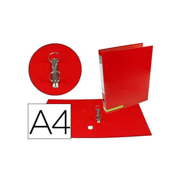 Liderpapel Pasta de Arquivo System Cartão Forrado A4 2 Aneis 25mm Mistos 40mm S/caixa Vermelha - OFF077598CE