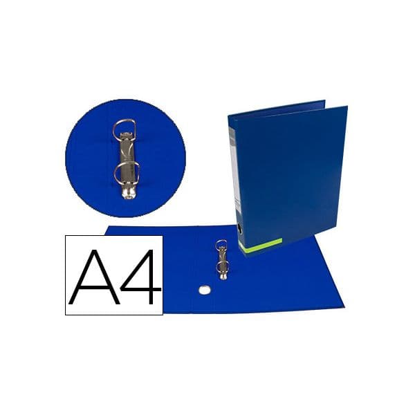 Liderpapel Pasta de Arquivo System Cartão Forrado A4 2 Aneis 25mm Mistos 40mm S/caixa Azul - OFF077599CE