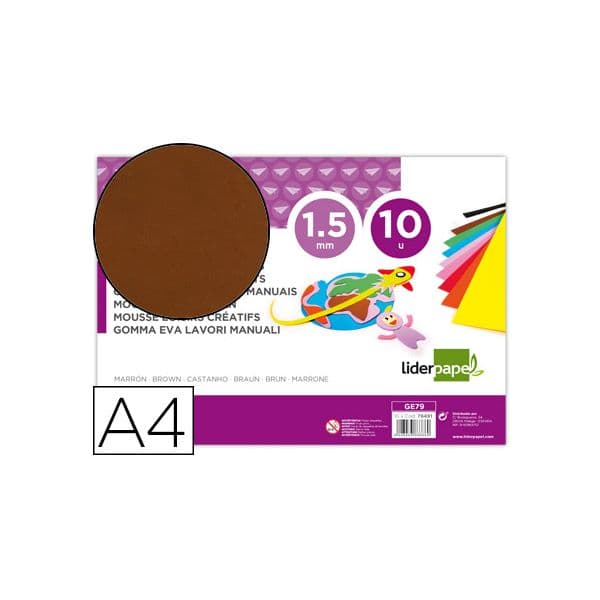 Liderpapel Goma Eva Din A4 60G/M2 Espessura 1.5mm Castanho - GE79