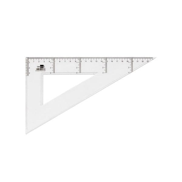 LiderPapel Esquadro Triângulo Plástico 25cm Caixa de 20 Unidades