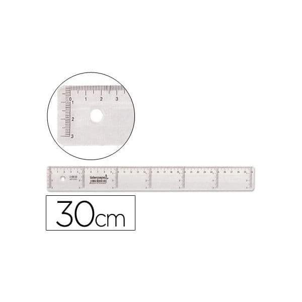 Liderpapel Régua Plástico 30 cm Caixa de 20 Un