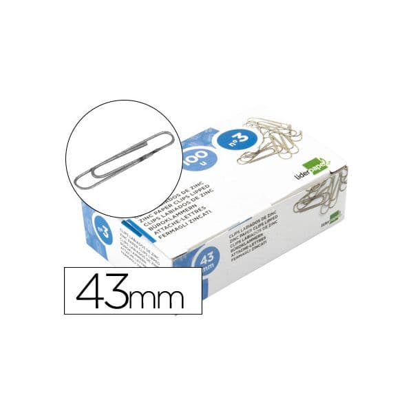 LiderPapel Clips Presto nº 3 42mm 10 x 100 unidades