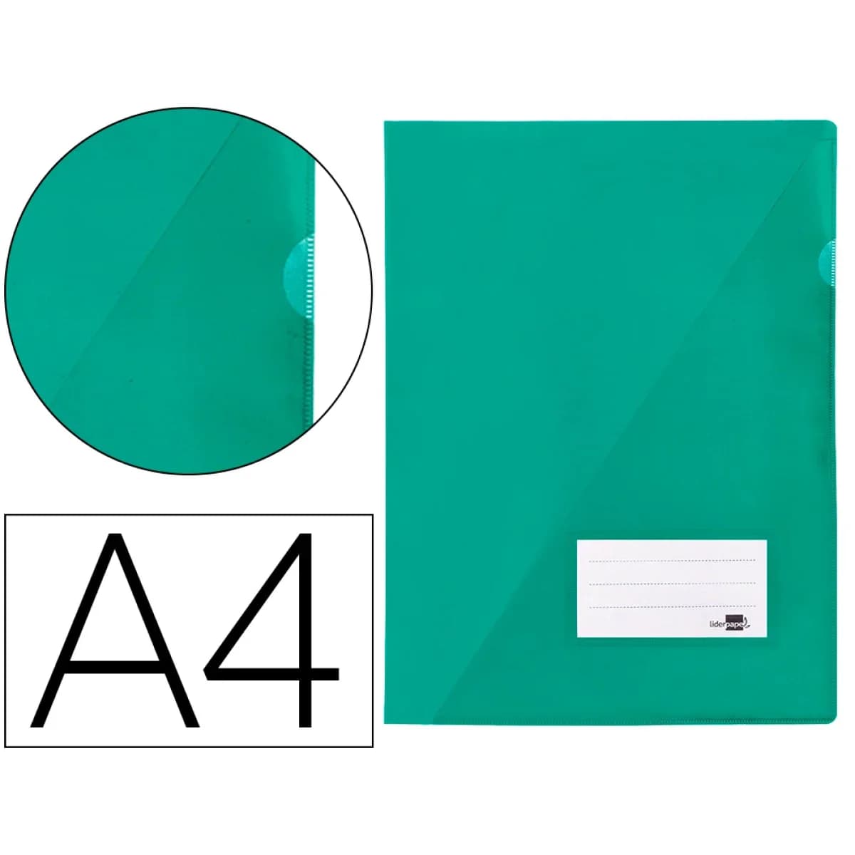 LiderPapel Bolsa PP A4 921-A Clear Verde