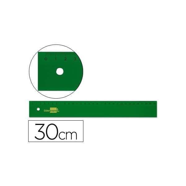 LiderPapel Régua Plástico 30cm Verde - RG02