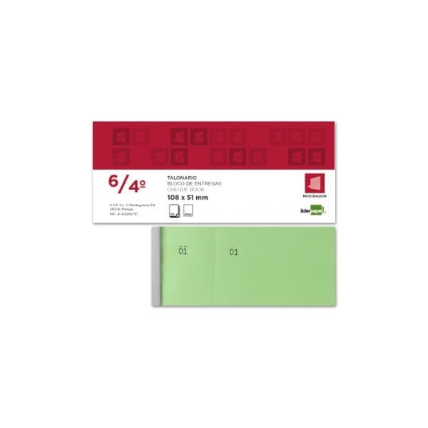 Liderpapel 20 Un. Blocos de Talões 6/4 Verde - TL12