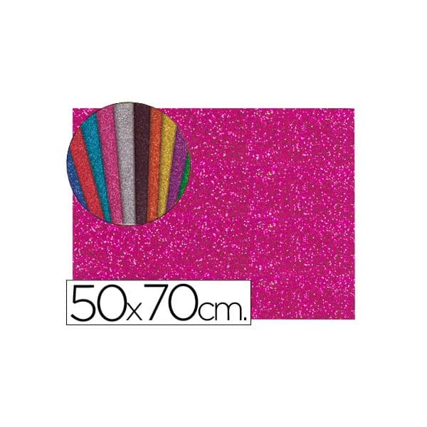 LiderPapel Placa EVA Musgami c/ Purpurina 50x70cm m2 2mm Rosa - GE64