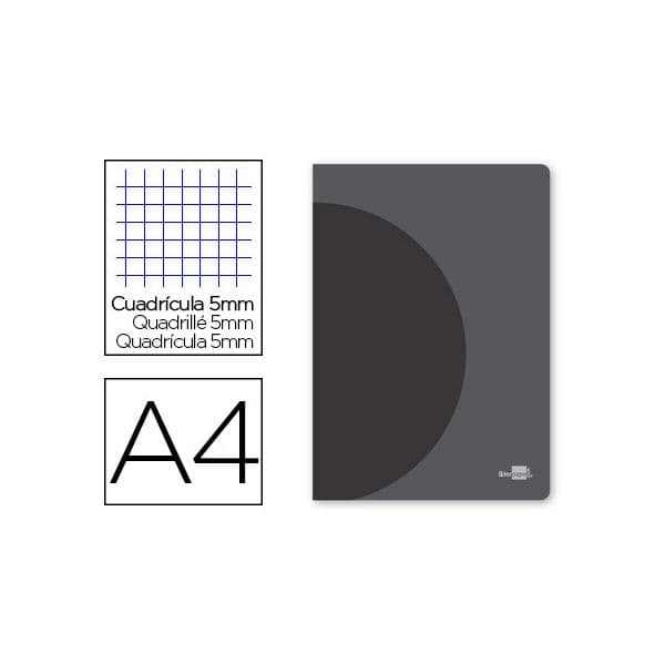 LiderPapel Caderno Quadriculado A4 Agrafado 48 Folhas Preto 8 Unidades