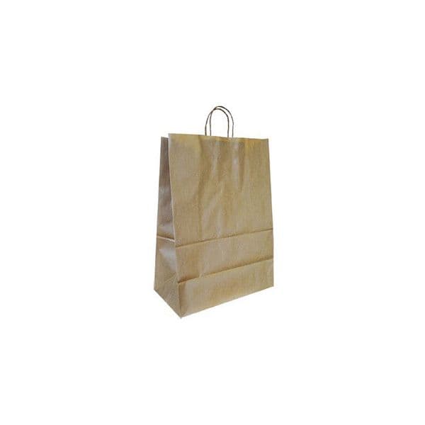 Q-connect Saco de Papel Asa Torcida Kraft Natural 36x27x12cm - L63750