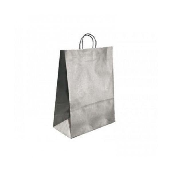Q-Connect Saco de Papel Asa Torcida Prata 36x27x12cm - L63770