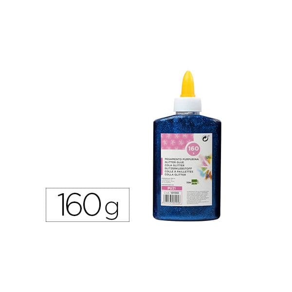 Liderpapel Cola Purpurina Fantasia Azul Metalizado Frasco de 160 Gr 6 Un.