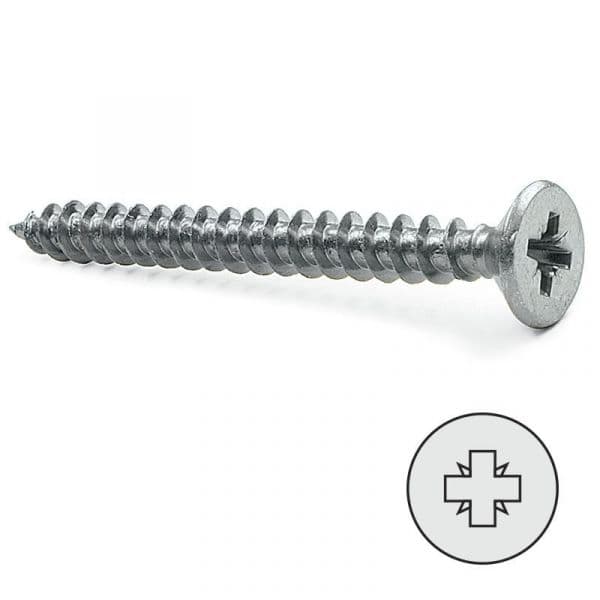 Ucafix Parafuso Rosca Madeira Cabeça Plana Pozidriv Zincado Din 7505-A Largo 90mm R/parcial Diámetro 6mm. 100 Unidades - 9011.366