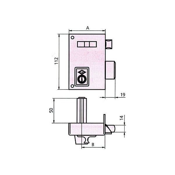 Cvl Fechadura Sobreponer 156A 60 Iz. He. Rd.