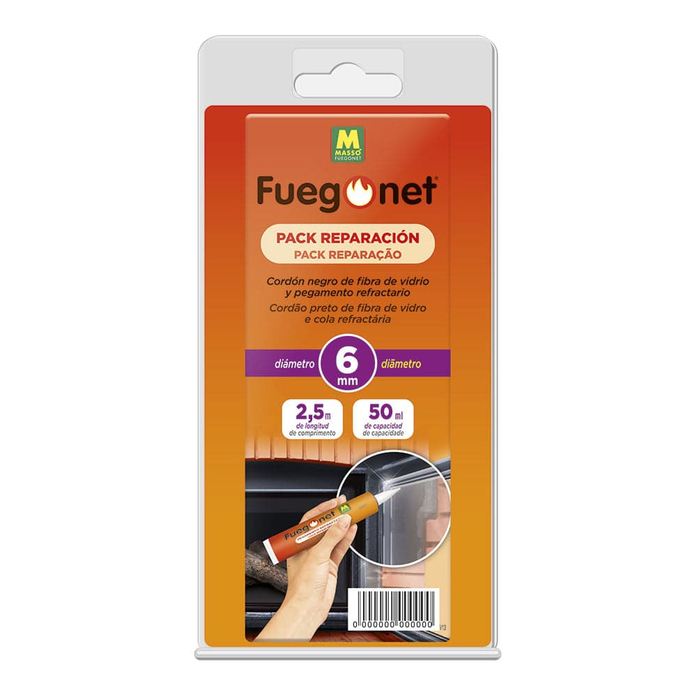 Massó Kit Reparação Fuegonet 231242 Cordão Isolante Ø 6 mm 2,5m e Cola 50ml
