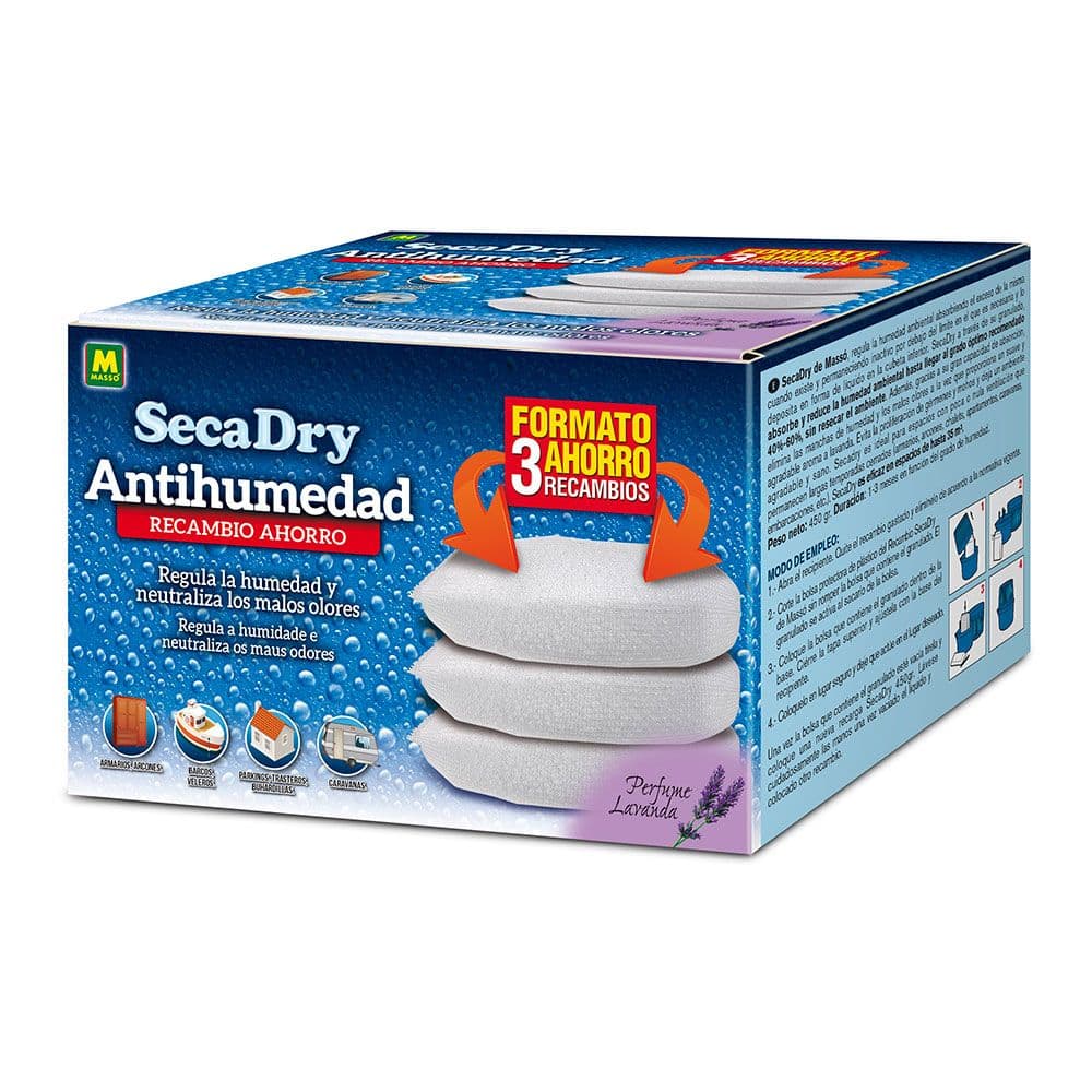 PACK RECARGAS SECADRY ANTI-HUMIDADE 3 UNID. 231484 MASSÓ