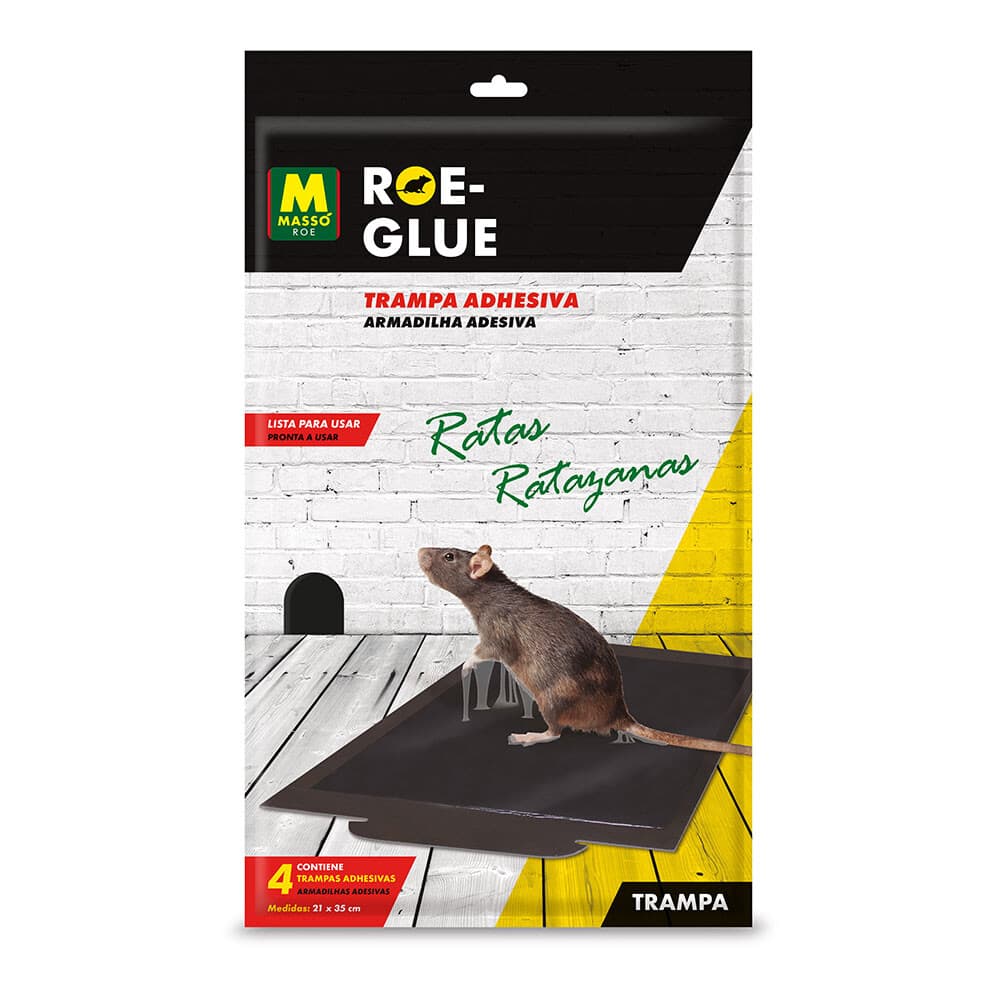 Armadilha adesiva para ratos, 4 unidades