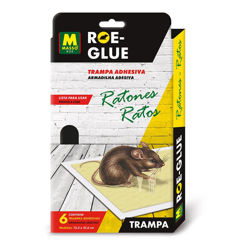 Armadilha adesiva para rato, 6 unidades
