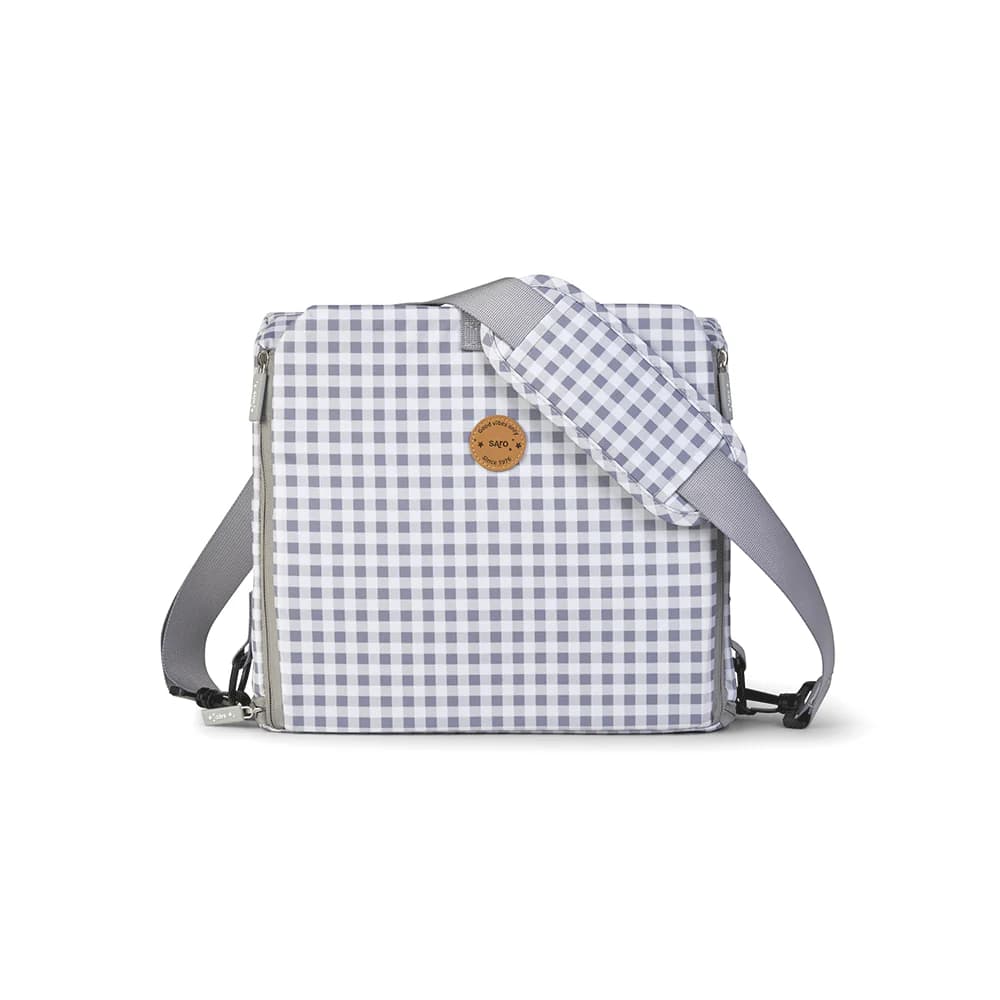 Saro cadeira de refeição portátil gray vichy