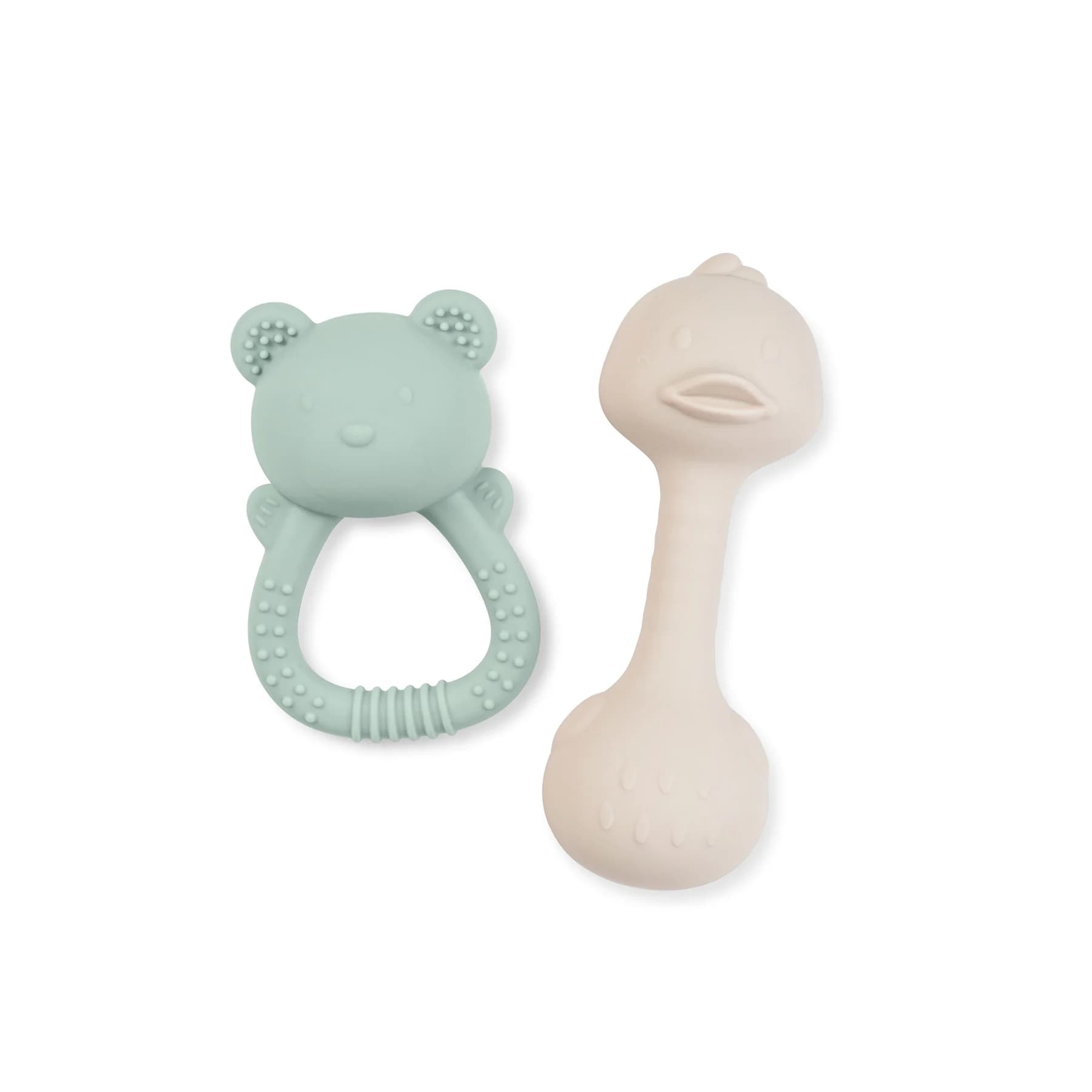 Saro conjunto de mordedores com chocalho “tiny treasures” 2 unidades mint