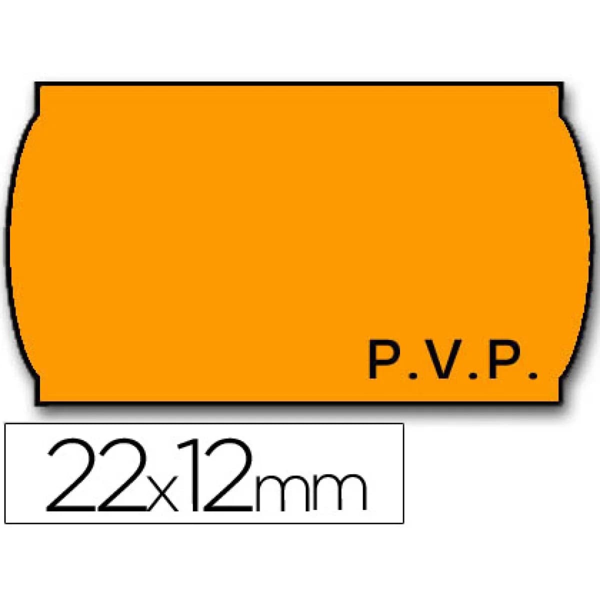 Meto Rolo Etiquetas Adesivas PVP Onduladas Removíveis 22x12mm Neon Laranja - 9156367