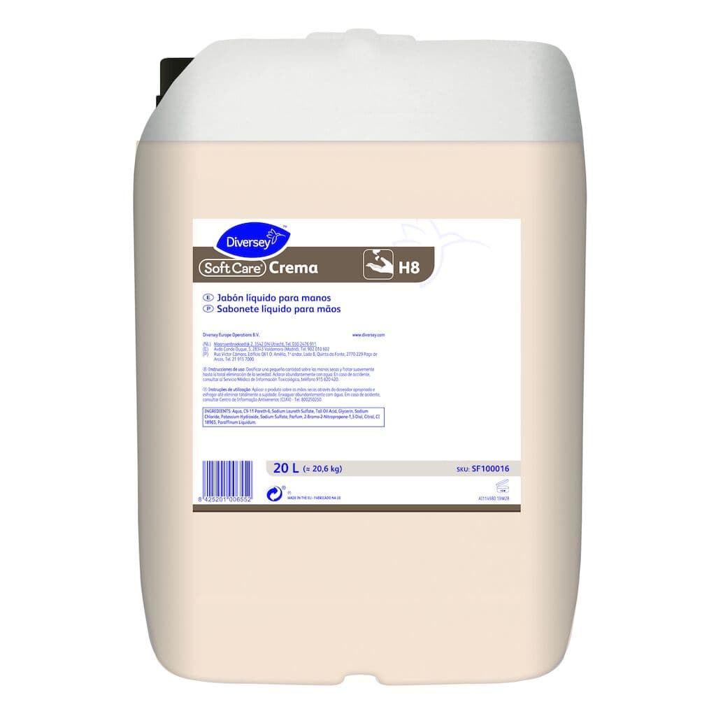 Diversey Soft Care Crema H8 – Sabonete Líquido para Lavagem das Mãos em Oficinas e Indústria 20L