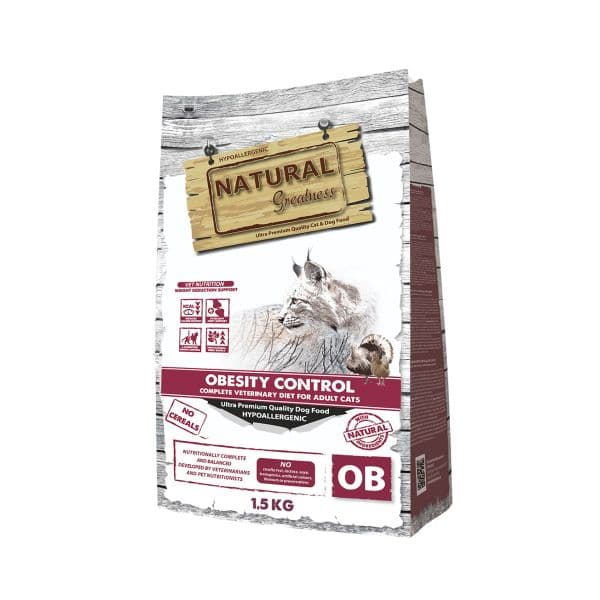 Natural Greatness Alimentação Seca Gato Veterinary Diet Obesity Control Peru & Frango 1.5 Kg