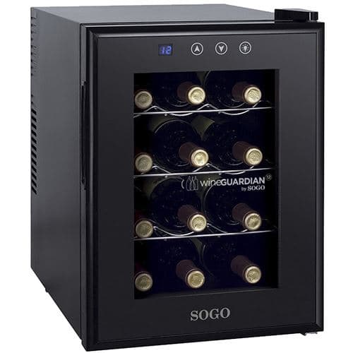 Cave de Vinho Sogo NEV-SS-145 | 48x48x34,5 cm | 12 Garrafas | A | Preto