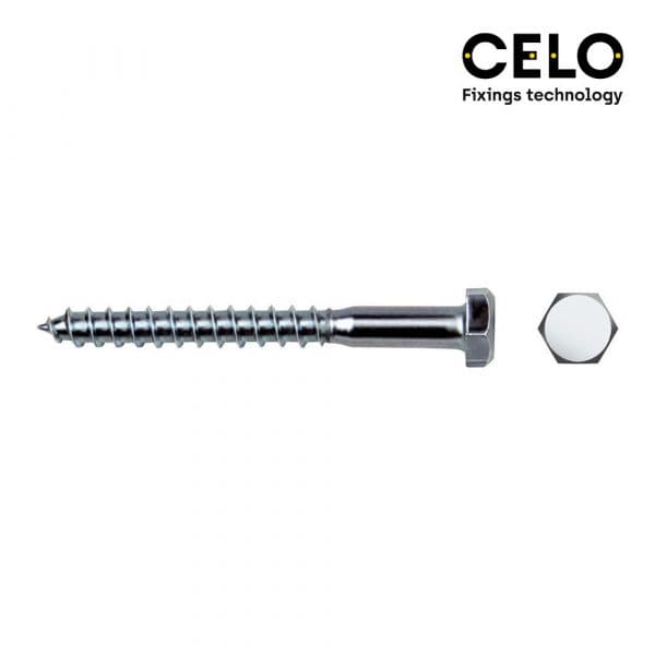Celo Caixa 250un.tira Fundo Hexagonal Din/ref 571 8x50 Galvanizado - 17229