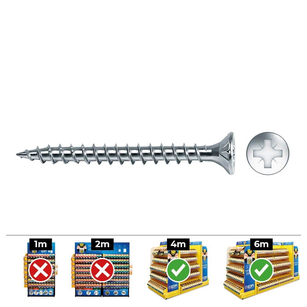 Celo Caixa 500 Uni. Parafuso para Madeira Escariador Pozi Din/ref Vlox 4x35 Zinc. + Lubr. - 17317