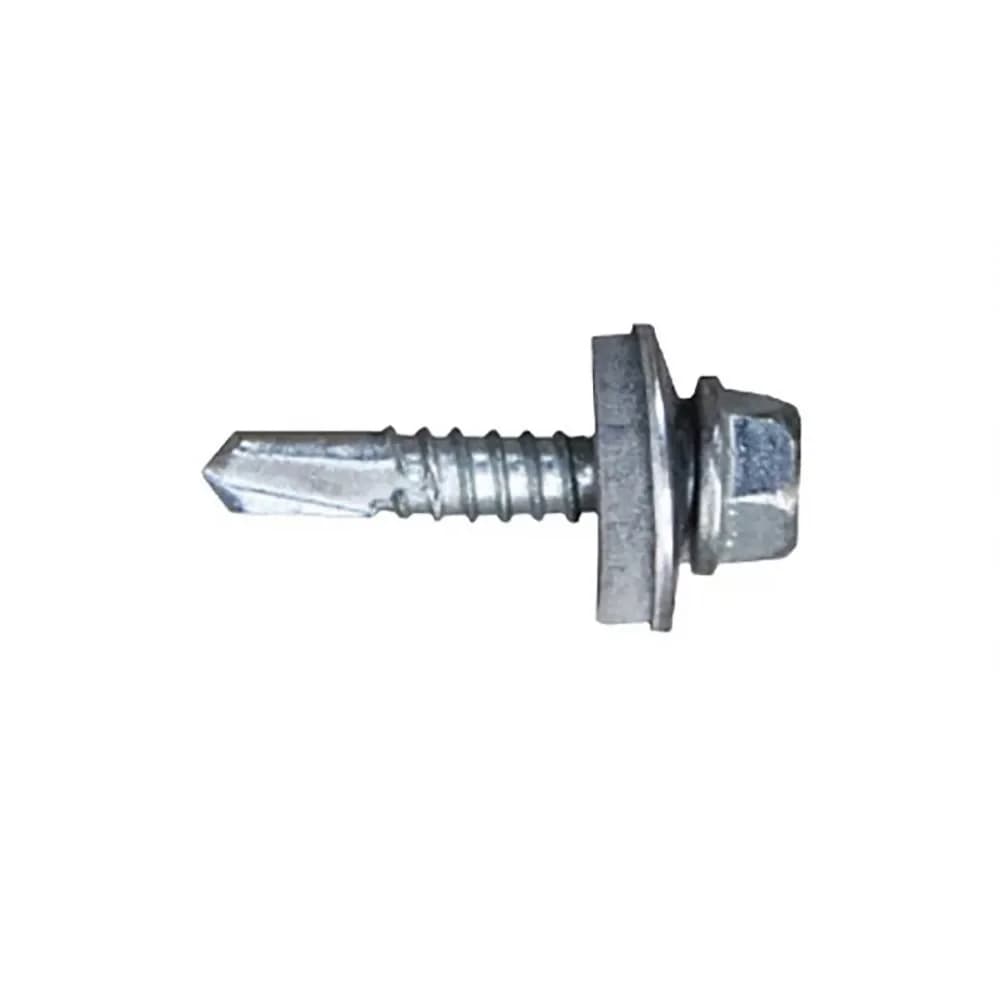 Celo Parafusos Ponta Broca Cabeça Hexagonal 7301 Ø 4,8 x 25 mm com Arruela EPDM Ø 16 Zincado