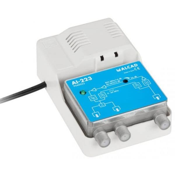 Alcad Amplificador Interior TV [VHF + UHF] 2 Saídas - AI-223