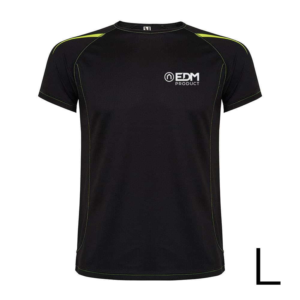 *merchandising* t-shirt desporto preta tamanho-l roly edm