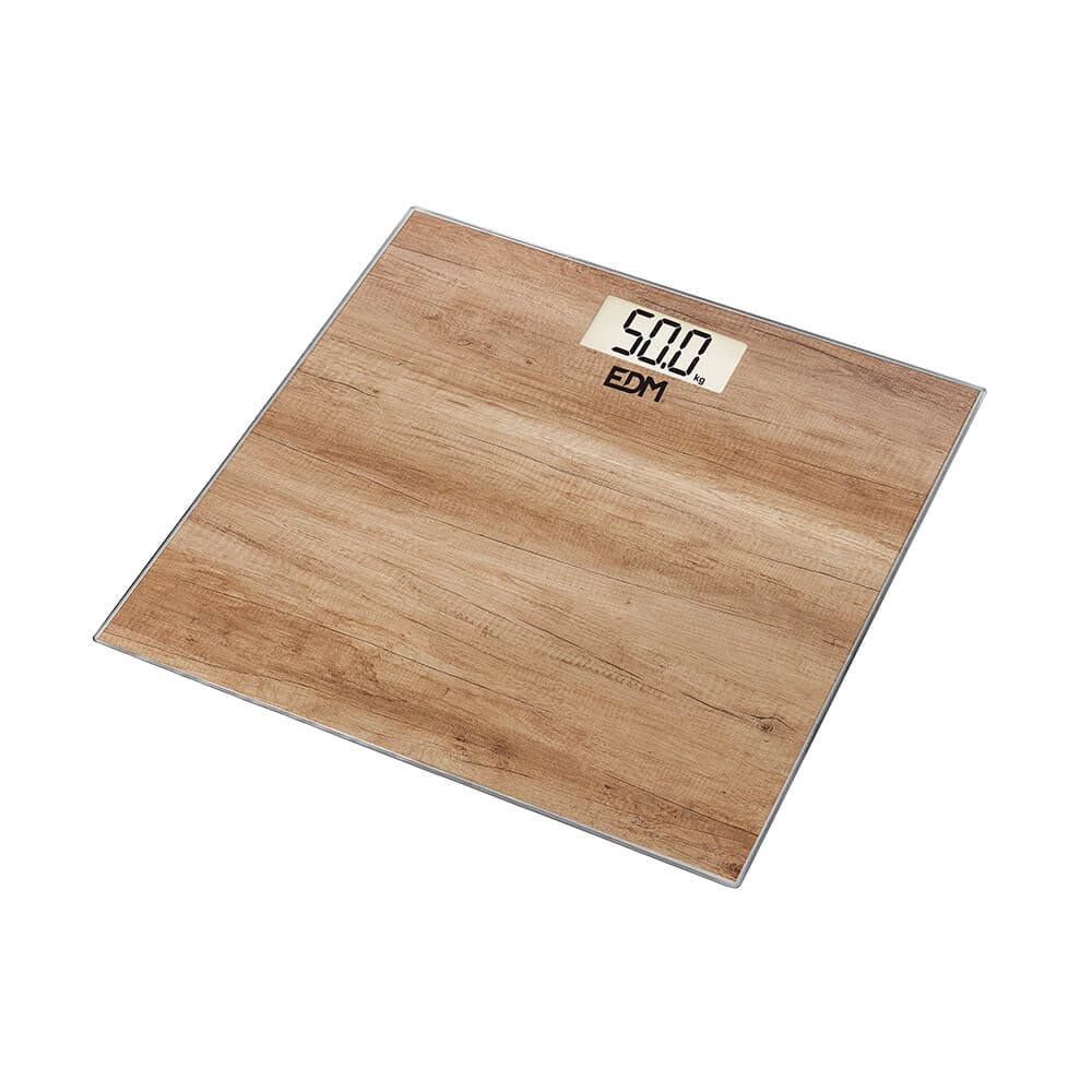 Balança digital para casa de banho efeito madeira max. 180kg mod. 3 edm
