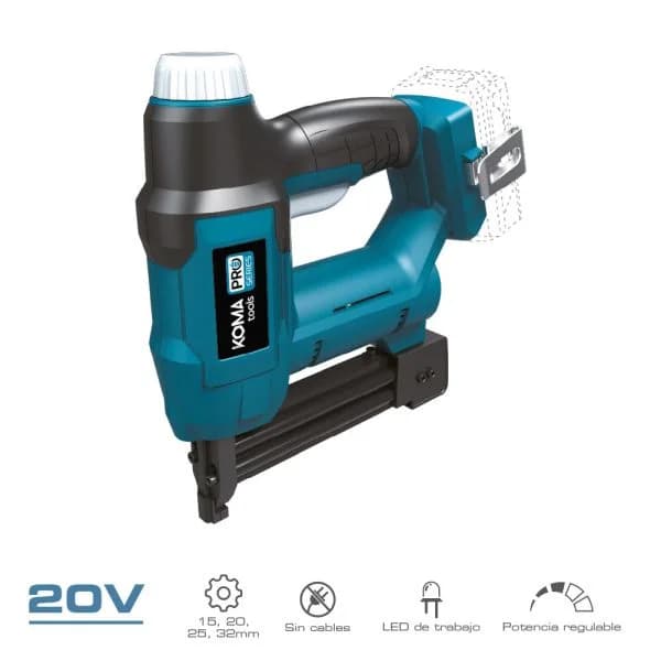 Koma Tools Pistola de Pregos-Agrafador 20V Sem Fios 08436