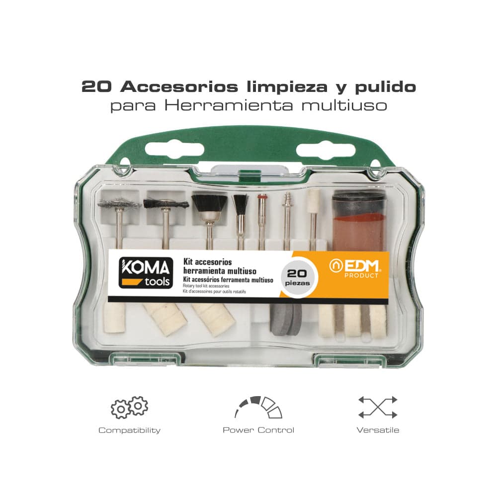 SET 20 ACESSORIOS PARA 08709 KOMA TOOLS