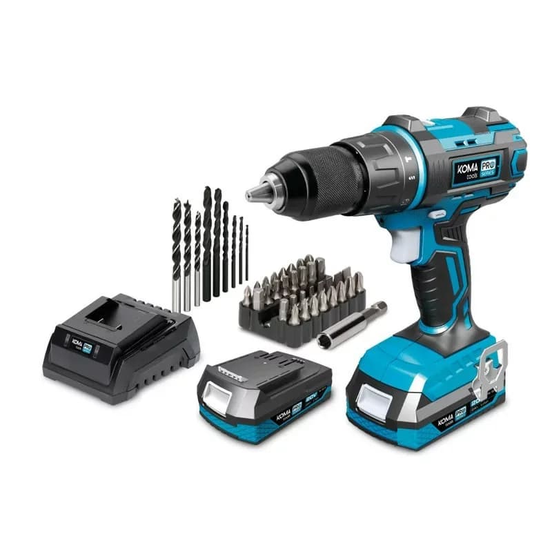 Koma Tools Berbequim De Percussão - Aparafusadora 20V com 2 Baterias 2.0Ah E Carregador Battery Series EDM - 08750